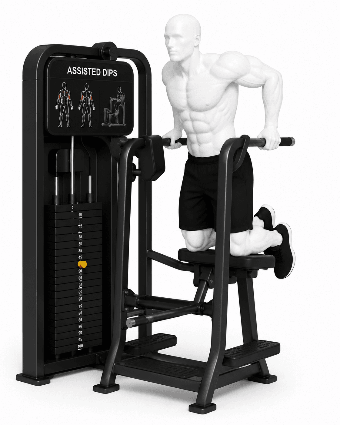 Illustration de l'exercice : Dips à la machine assistée