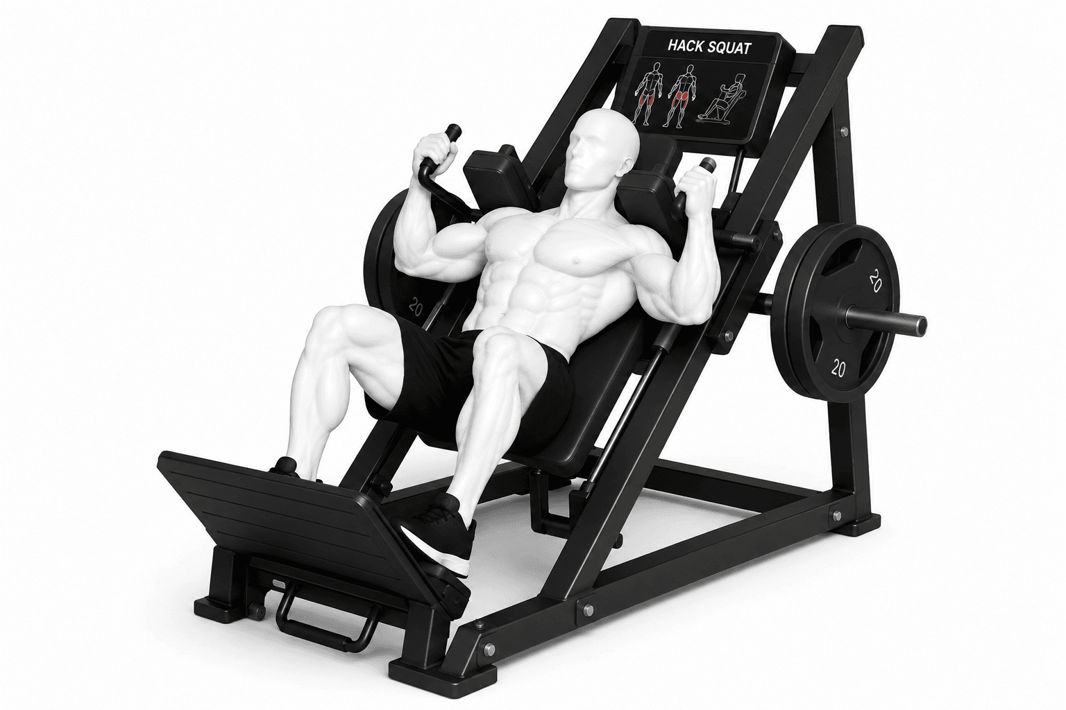 Illustration de l'exercice : Hack squat
